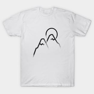 Minimalist Sun and Mountains T-Shirt